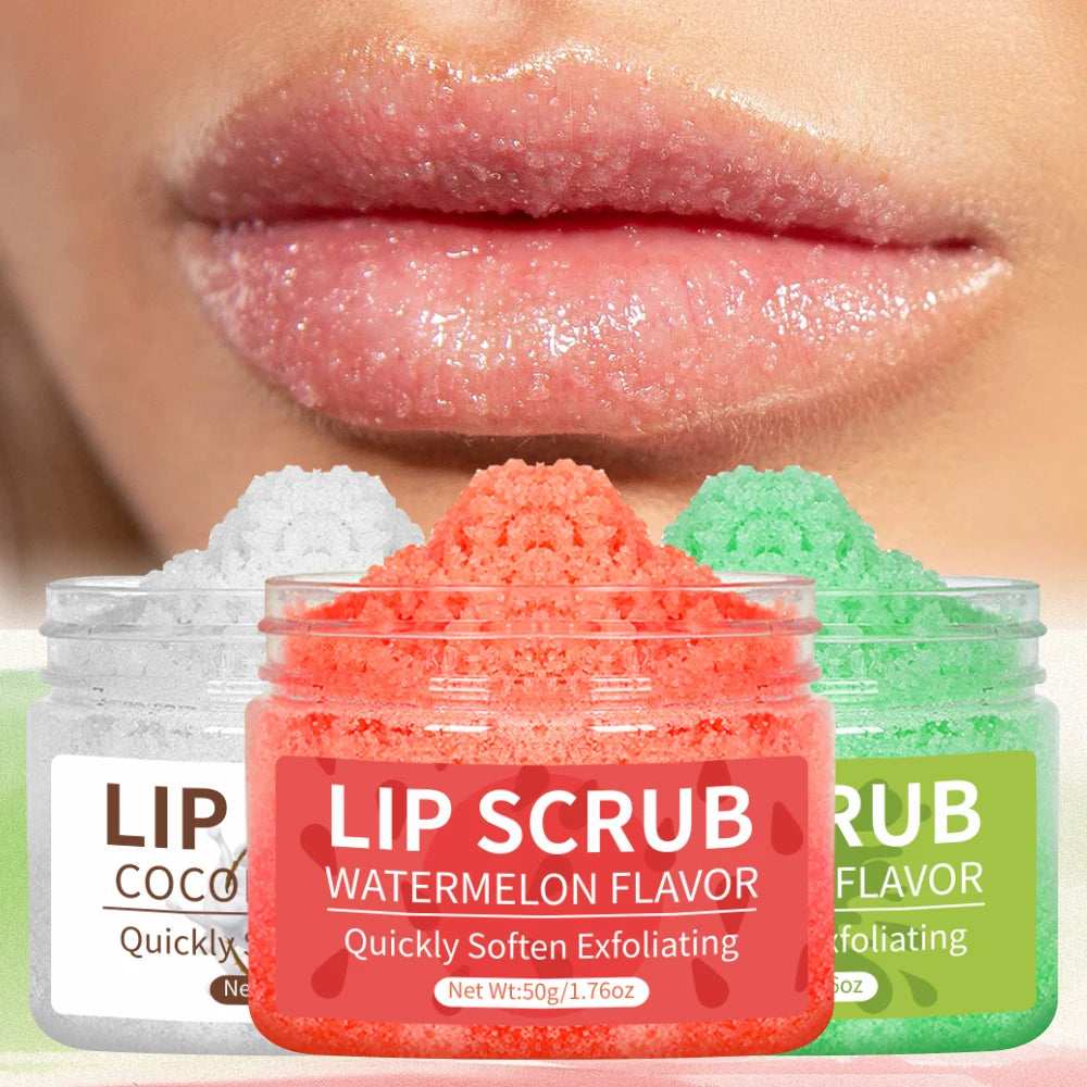 Coconut, green apple, watermelon lip scrub exfoliating deep cleansing moisturizing female gift Care Moisturizing