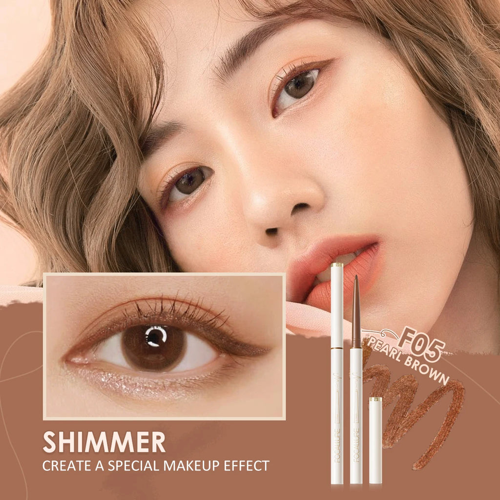 FOCALLURE Waterproof Eyeliner Gel Pencil Ultra-slim 1.7mm Soft Easy Wear High Pigment Long Lasting Eyes Makeup