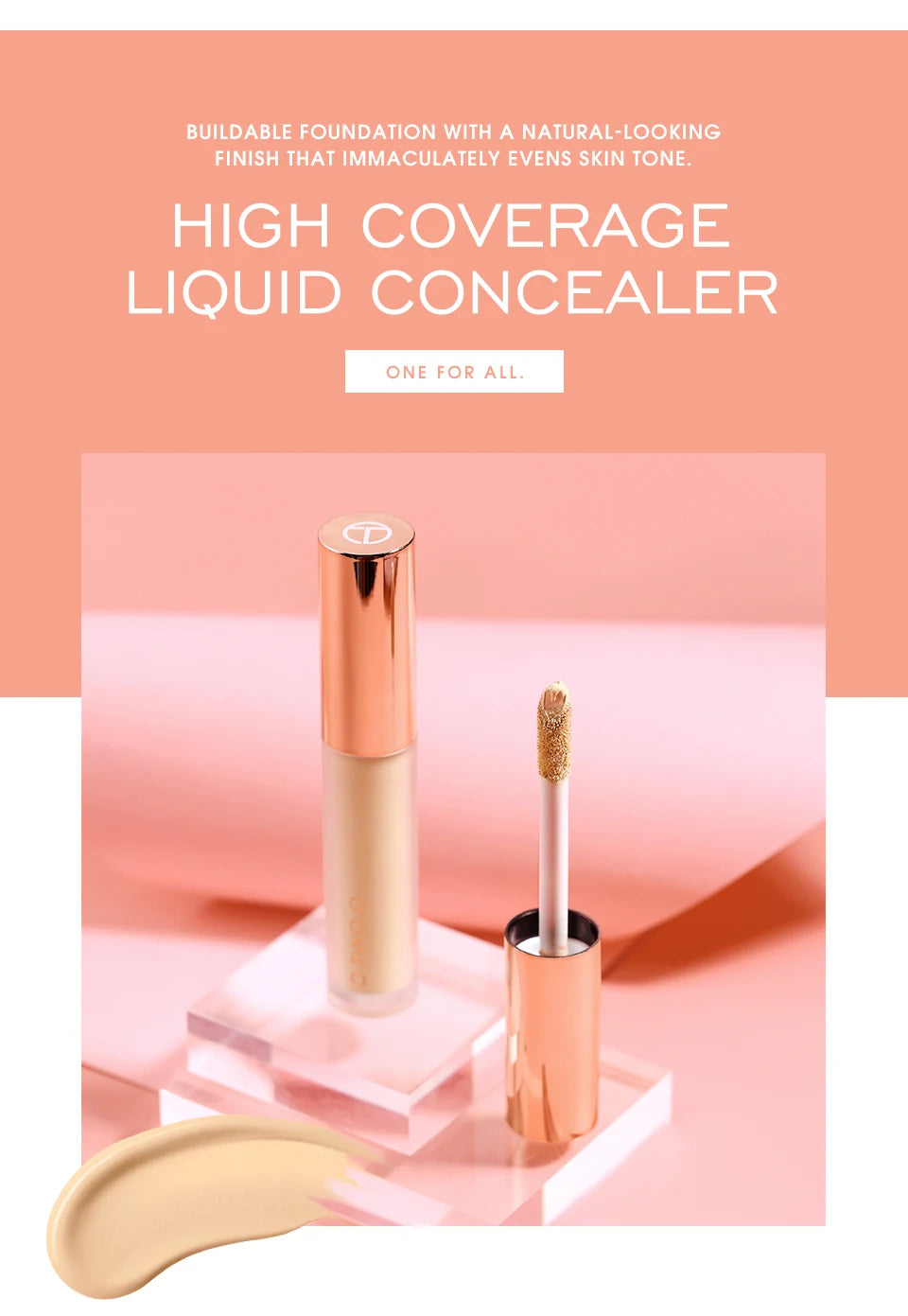 O.TWO.O Liquid Concealer Cream Waterproof Full Coverage Concealer Long Lasting Face Scars Acne Cover Smooth Moisturizing Makeup