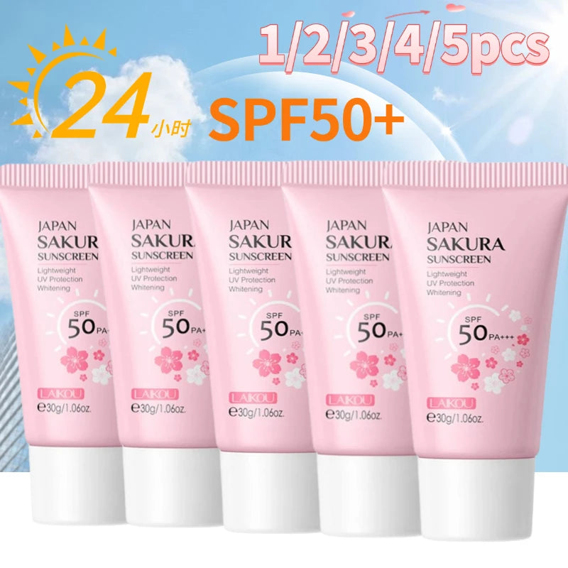 Japan Sakura Sunscreen Cream Protector Facial Sun Block Spf50 Isolation Lotion Cream Cherry Blossom Refreshing Facial Sun Lotion