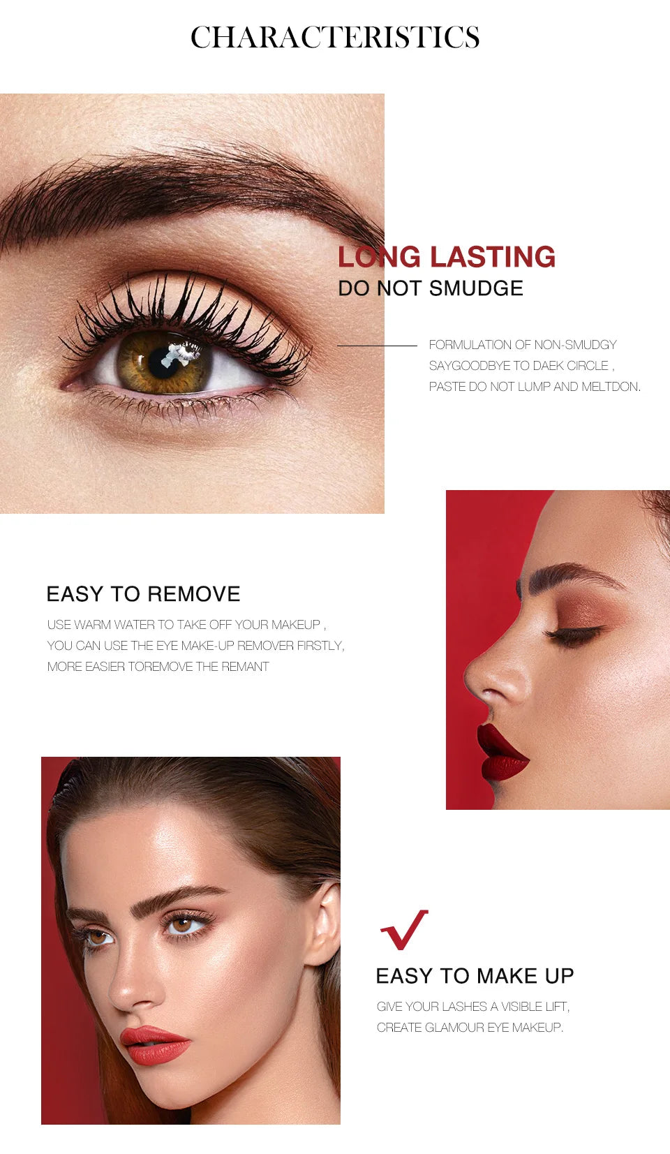 O.TWO.O Black Mascara Lengthens Eyelashes Waterproof Long-lasting 4D Silk Fiber Mascara Lash Extension Cosmetics Makeup