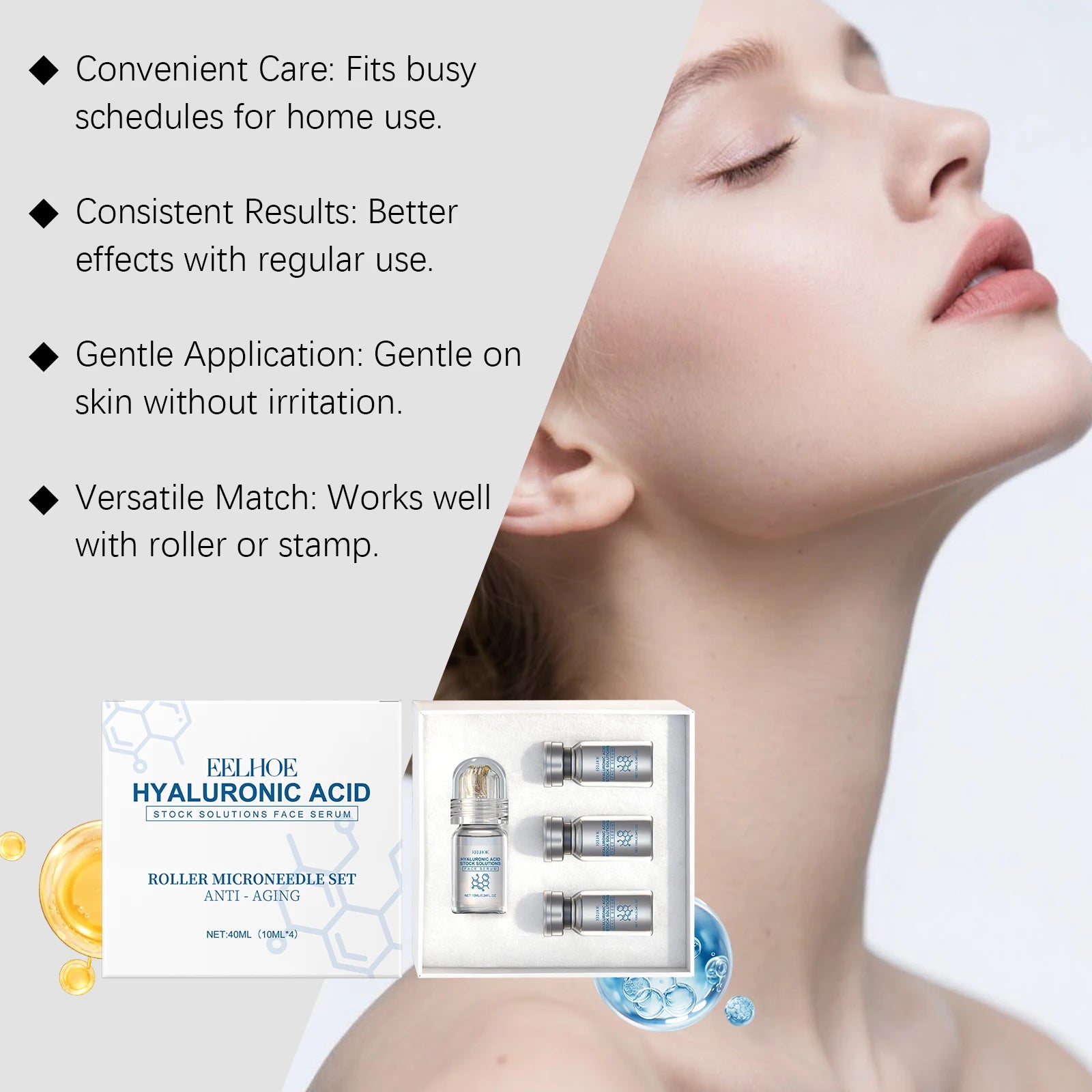 Facial serum Microneedle Roller Set 0025mm Niacinamide serum Moisturizing  Winter skincare Barrier Protection Moisturizer 40ml
