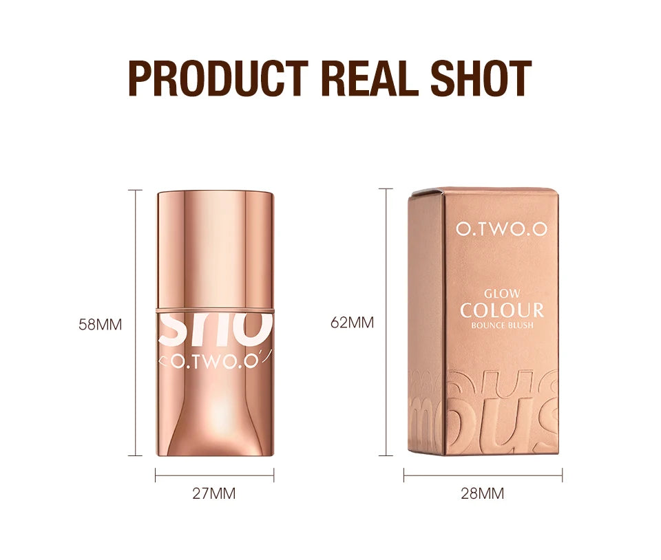 O.TWO.O Blush Makeup Stick High Pigmented Blusher Cream Sticks Waterproof Long-lasting Lip Cheek Eyess Cosmetics for Women