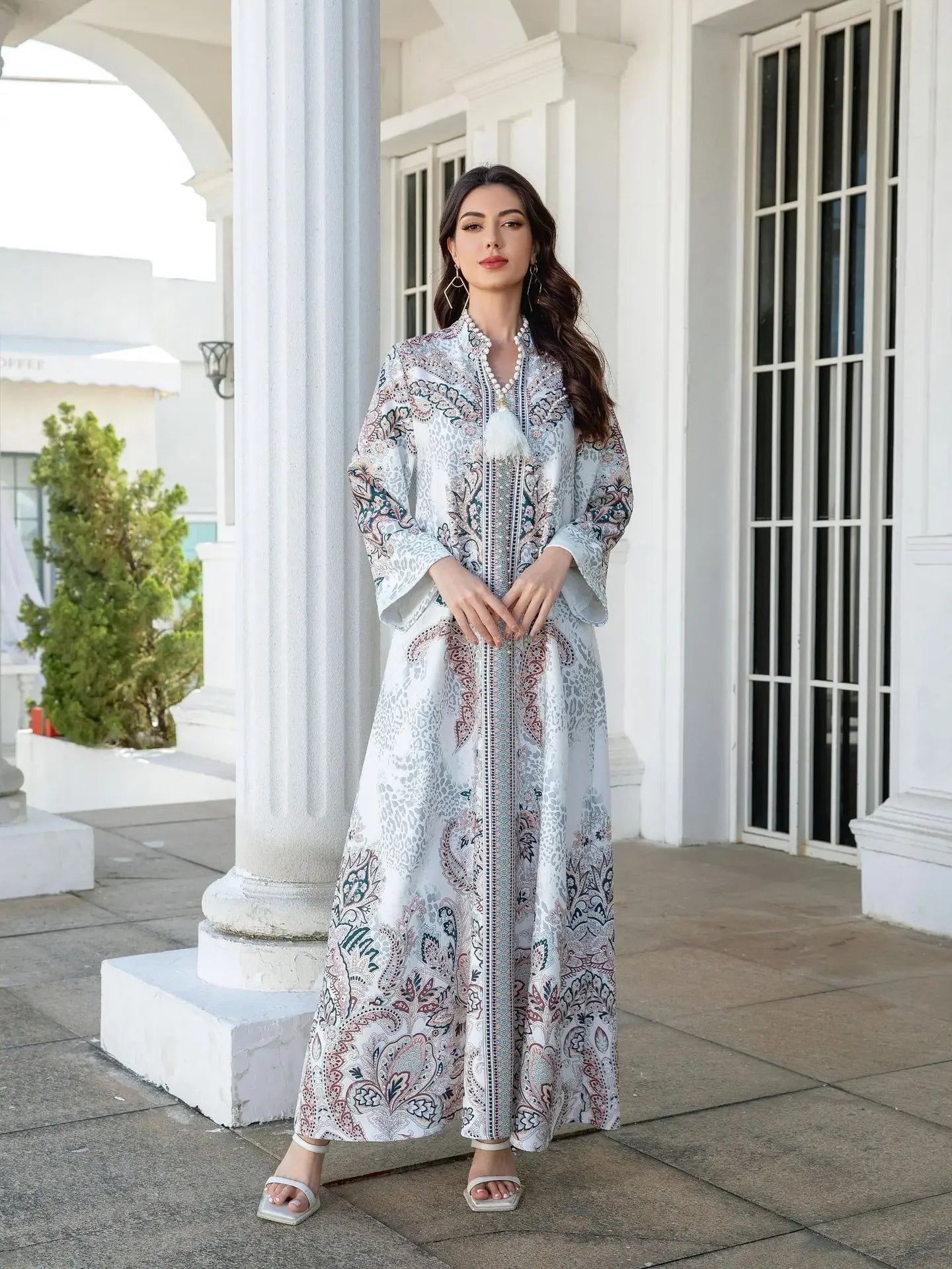 Eid Women Dress Muslim Abaya Diamond Beading Vestidos Largos Party Caftan Jalabiya Ramadan Long Dresses Kaftan Arab Robe 2025