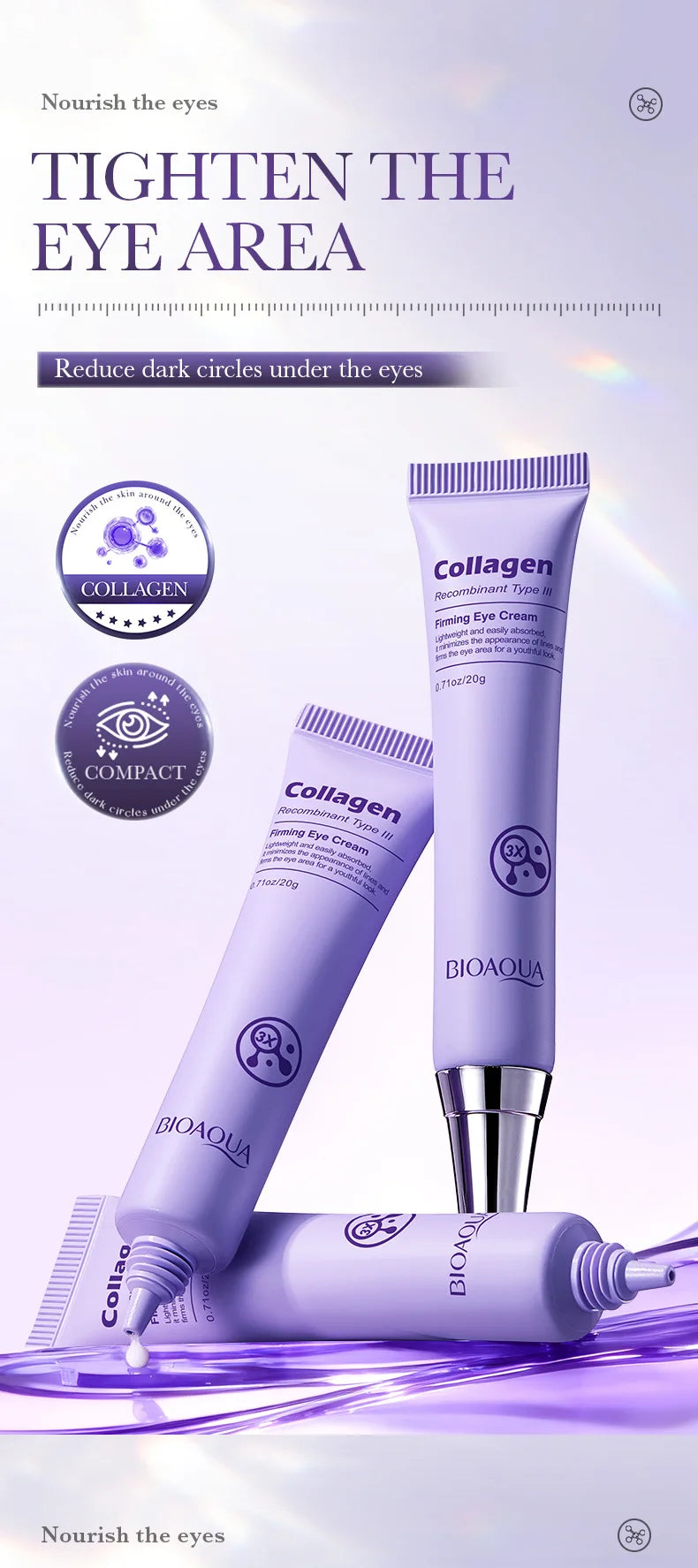 Instant Eye Bag Removal Cream Retinol Anti-Wrinkle Lifting Firming Fade Fine Lines Anti Dark Circle Puffiness Brighten Eye Care