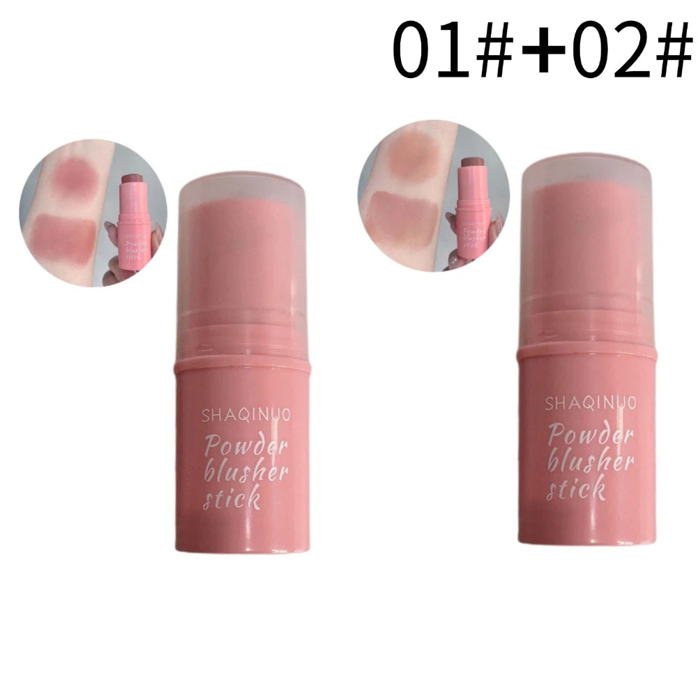 3-in-1Blush Stick Lasting Brightens Facial Cheek Stick Moisturizing Flash Lip Gloss Makeup Lip Gloss Face Rouge