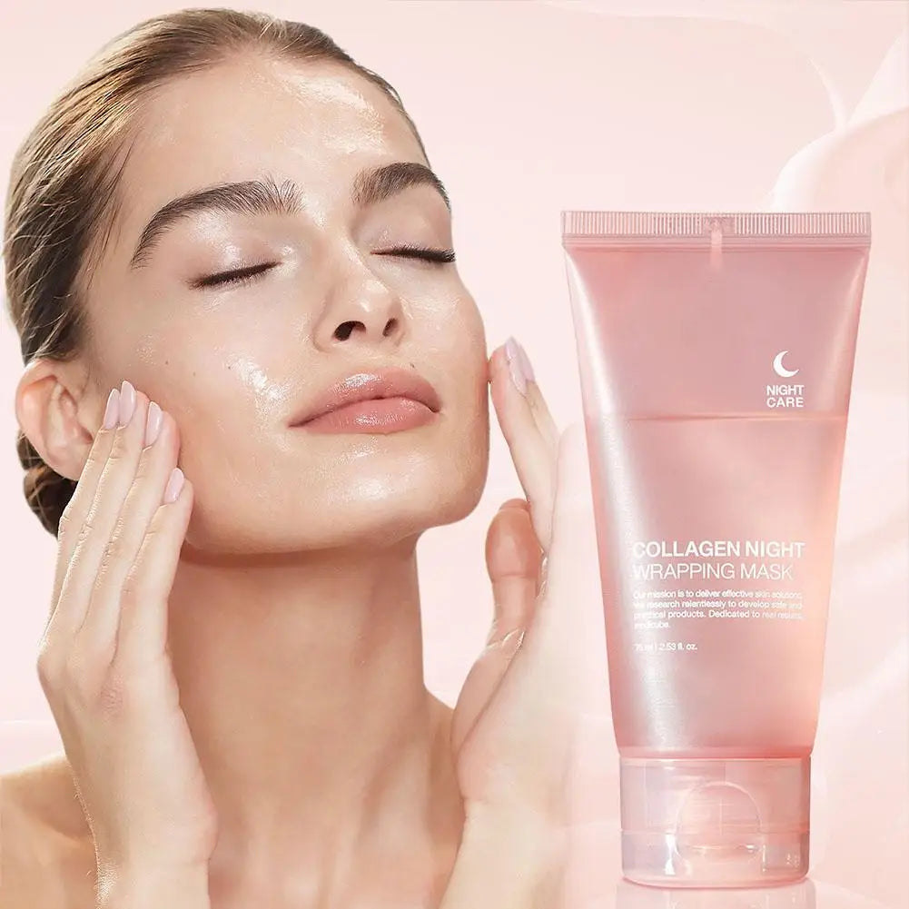 Collagen Overnight Wrapping Peel Off Facial Mask Korean Collagen Night Wrapping Mask Deeply Hydrates Night Care Mask Cream