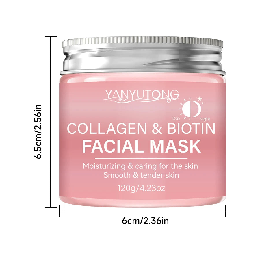 Collagen Peel Mask, Biotin Collagen Wrap Mask Day and Night, Deep Hydration, Night Care Mask Cream.