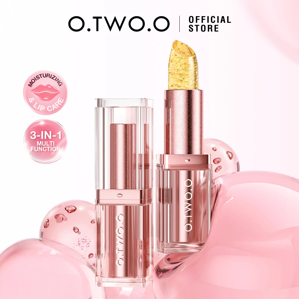 O.TWO.O Lipstick Lip Gloss Lip Balm Color Changing Transferproof Long Lasting Non-Sticky Moisturizing Shine Care Lip Tint Makeup