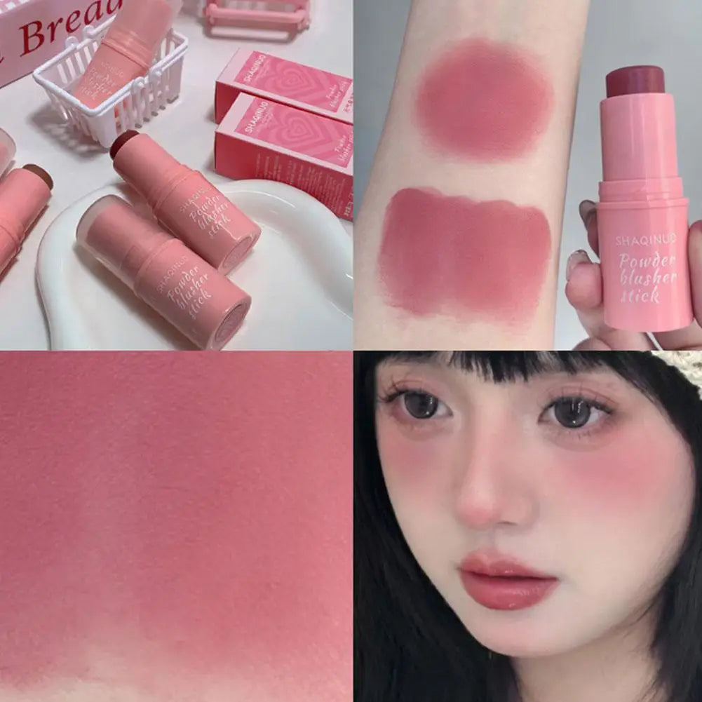 3-in-1Blush Stick Lasting Brightens Facial Cheek Stick Moisturizing Flash Lip Gloss Makeup Lip Gloss Face Rouge