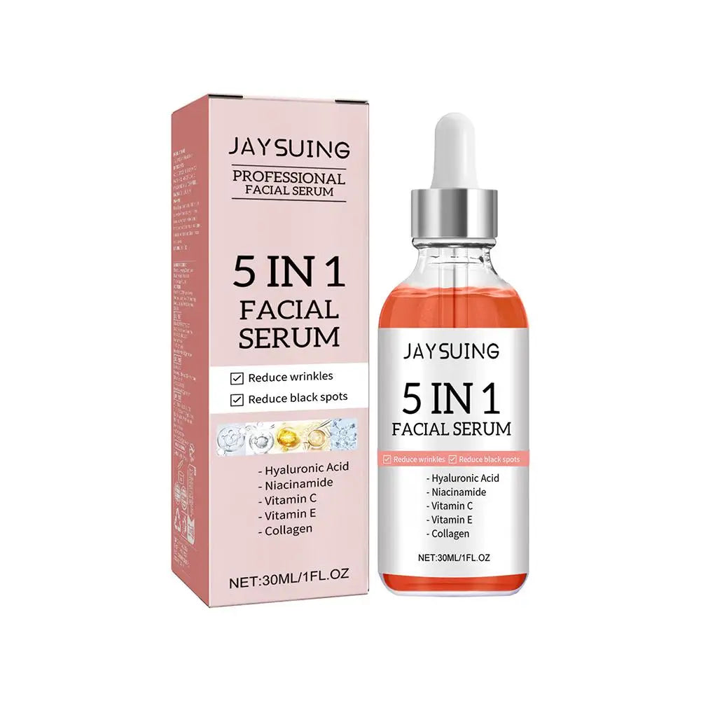 5-in-1 Face Serum Hyaluronic Acid, Niacinamide & Vitamin C Hydrating Brightening Serum for Women Skin Tone & Wrinkle Reduction