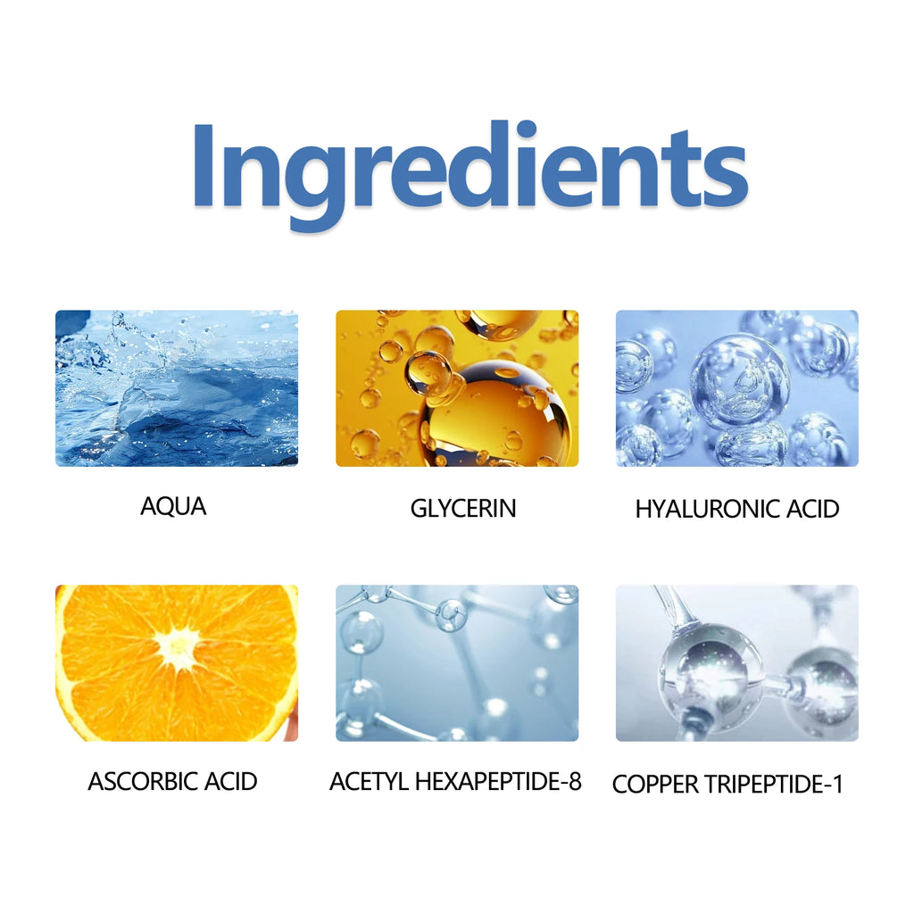 Blue Copper Peptide Serum Firming Fade Fine Lines Shrink Pores Skin Care Rejuvenation Smooth Brightening Spot Moisturizing Serum