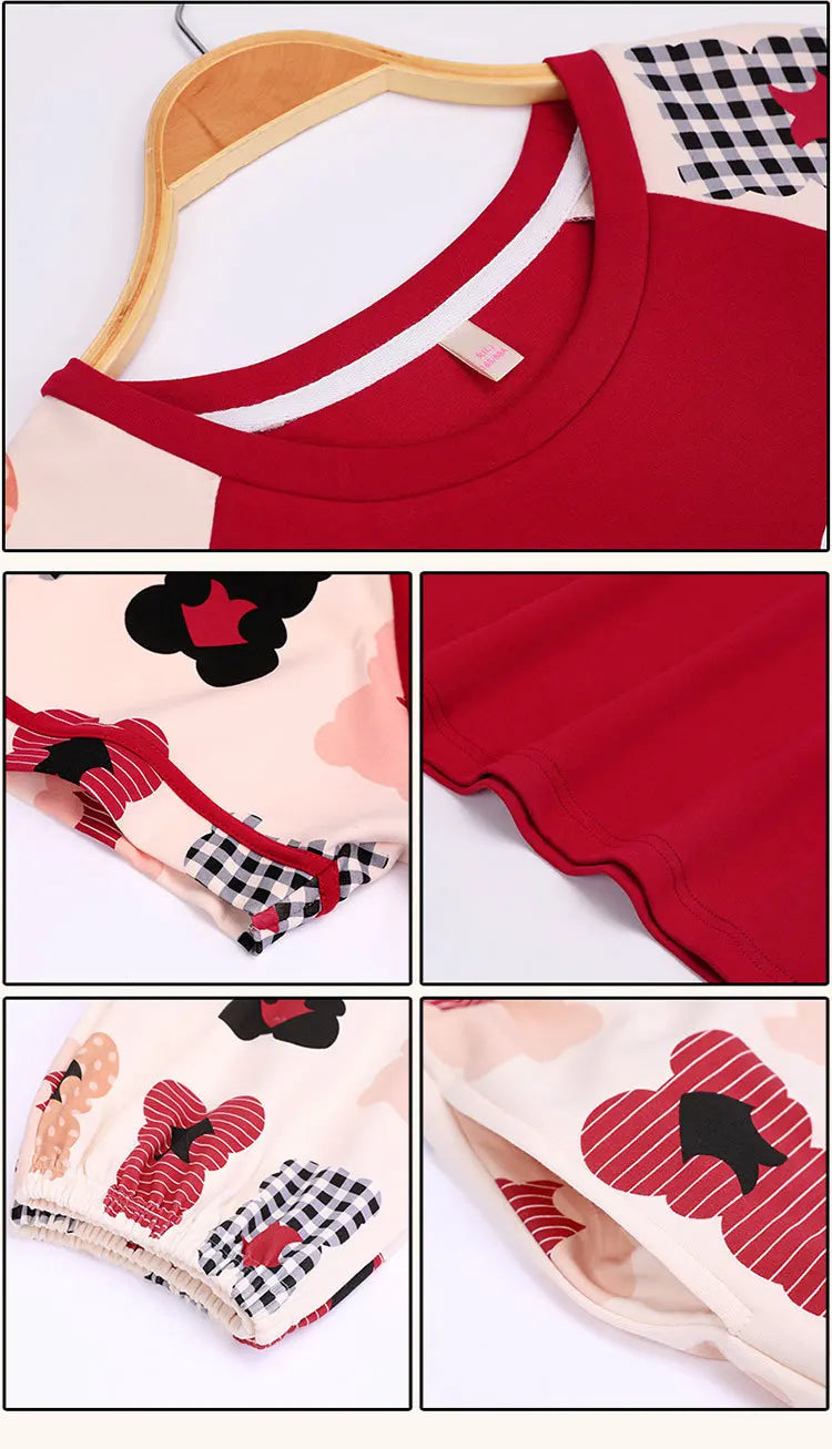 Spring Summer Pure Cotton Womens Pajama Sets Sexy Black Nightwear Casual Pyjama Long Pants Sleepwear Suits Homewear Fashion