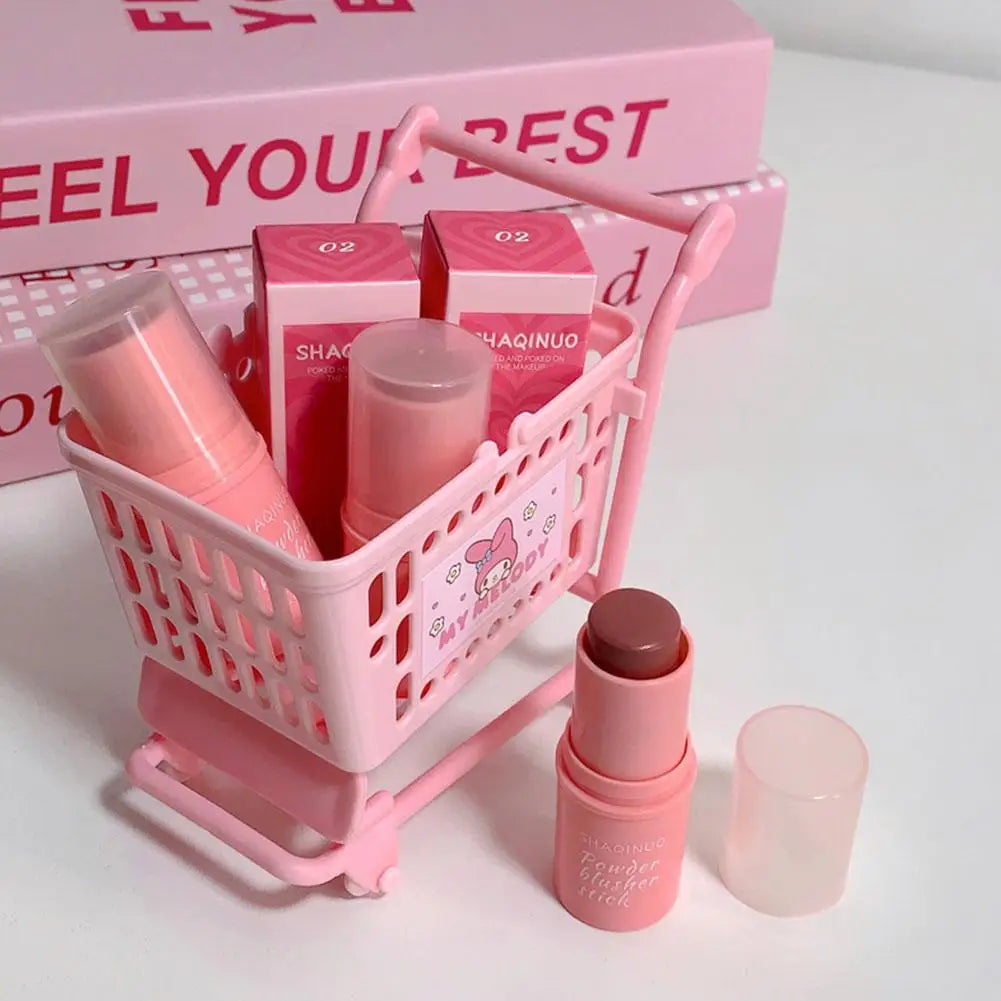 3-in-1Blush Stick Lasting Brightens Facial Cheek Stick Moisturizing Flash Lip Gloss Makeup Lip Gloss Face Rouge
