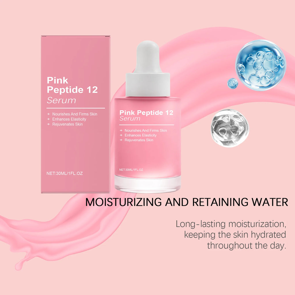Pink Peptide 12 Facial Serum Niacinamide Hydration Firm-Looking Skin Uneven Tone Care Glass Skin Korean Skincare Face Essence