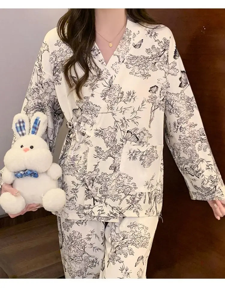 Sleeping Wear for Woman Pajamas Set Ensemble Pyjama Femme Ladies Pyjamas Femmes Sexy’ Homewear Home Set Female Pajama Women Suit
