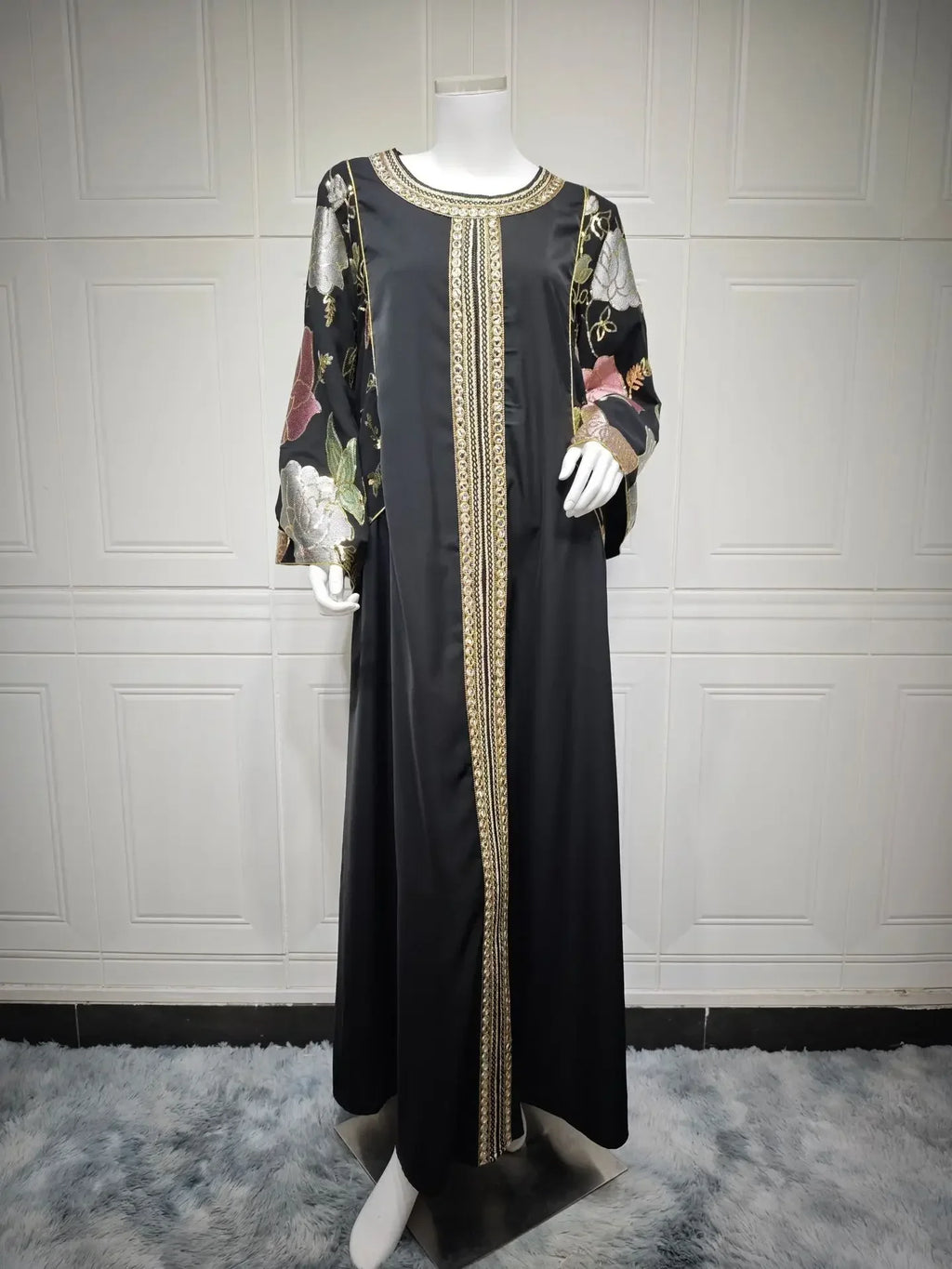 Muslim Women Sequin Embroidery Maxi Dress Dubai Abaya Turkey Kaftan Eid Djellaba Islam Jalabiya Robe Caftan Marocain Femme 2025