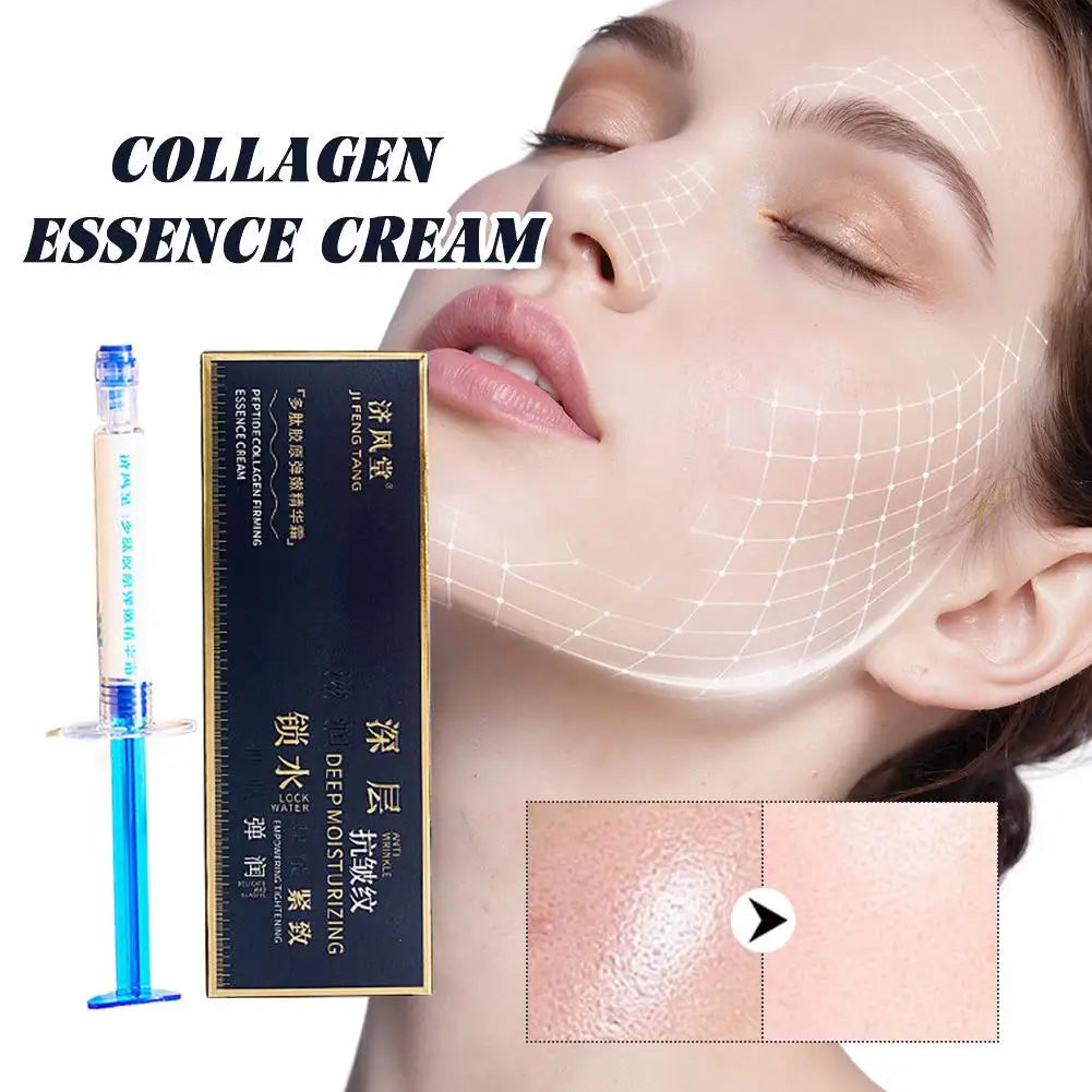 Effectively Improves Polypeptide Collagen Essence Elastic Tender Cream Reduces Fine Lines Deeply Nourishes Skin 1PC