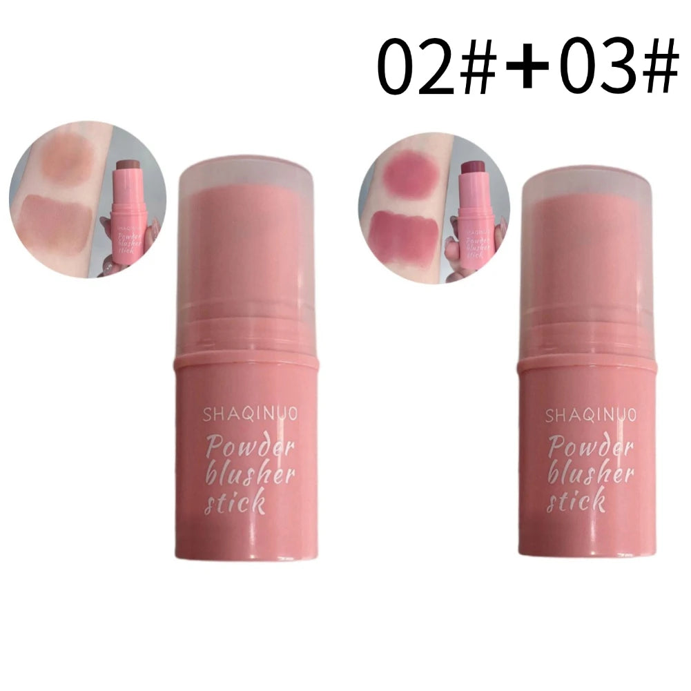 3-in-1Blush Stick Lasting Brightens Facial Cheek Stick Moisturizing Flash Lip Gloss Makeup Lip Gloss Face Rouge
