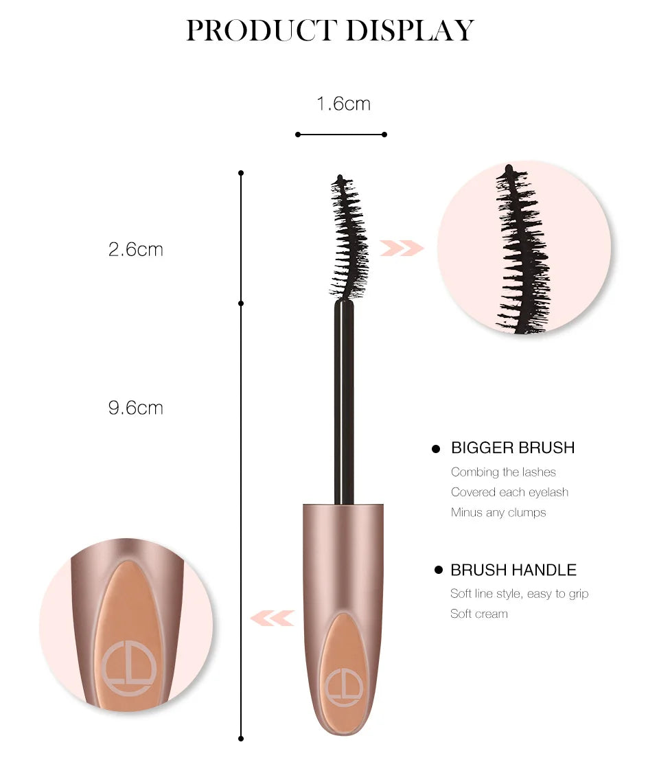 O.TWO.O Black Mascara Lengthens Eyelashes Waterproof Long-lasting 4D Silk Fiber Mascara Lash Extension Cosmetics Makeup