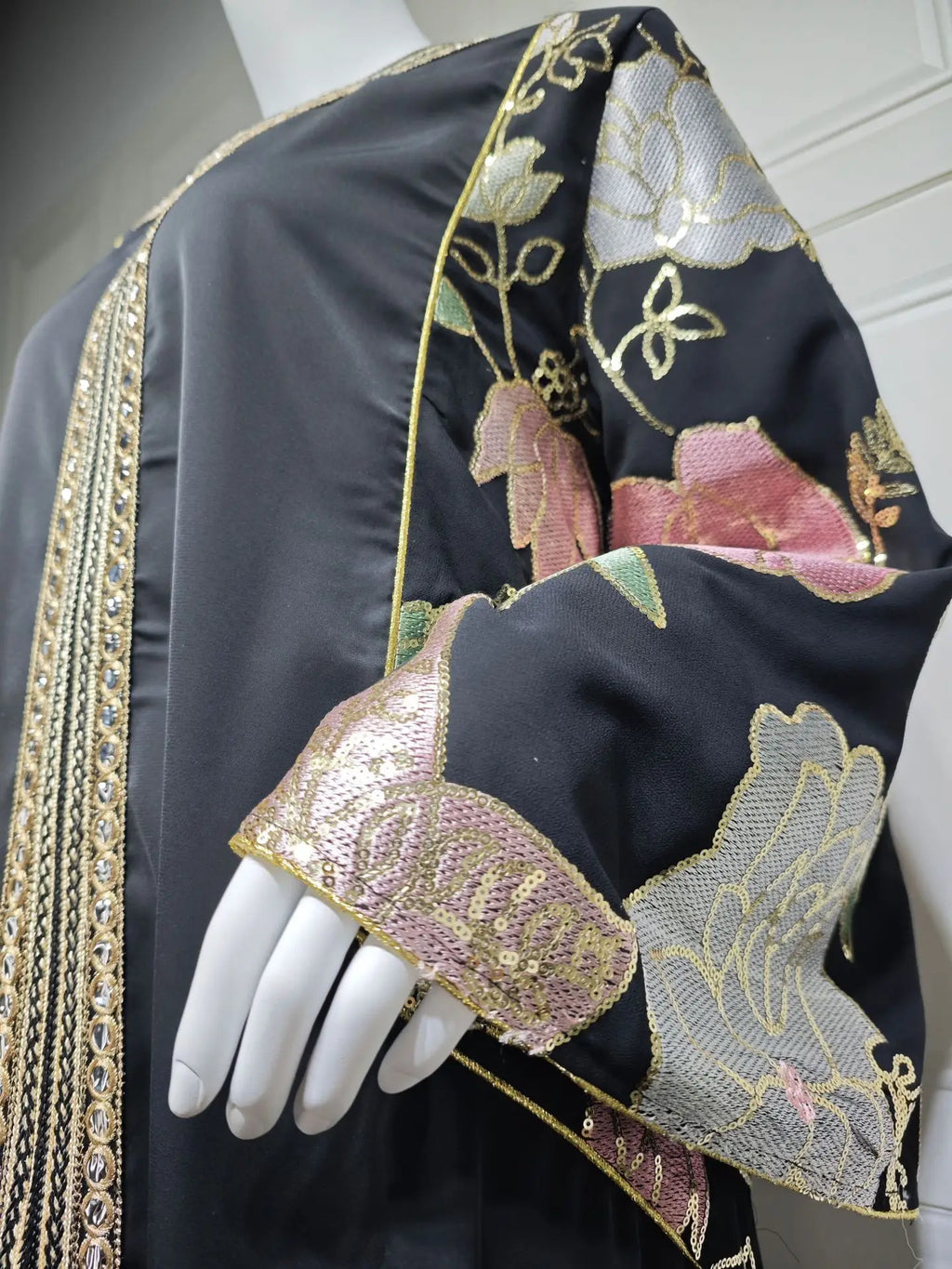 Muslim Women Sequin Embroidery Maxi Dress Dubai Abaya Turkey Kaftan Eid Djellaba Islam Jalabiya Robe Caftan Marocain Femme 2025