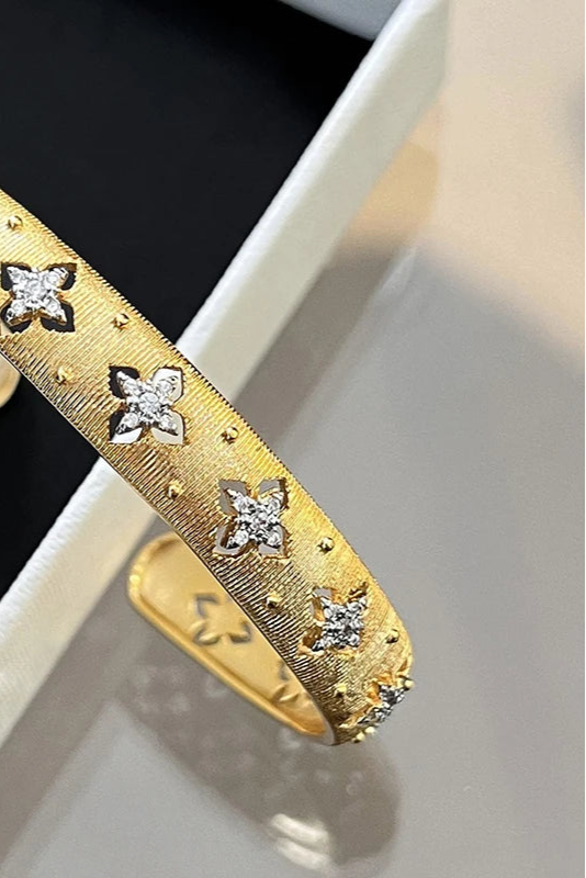 Italian hand-brushed craftsmanship palace style retro women's ring bracelet necklace earring set fashion romantic party gift