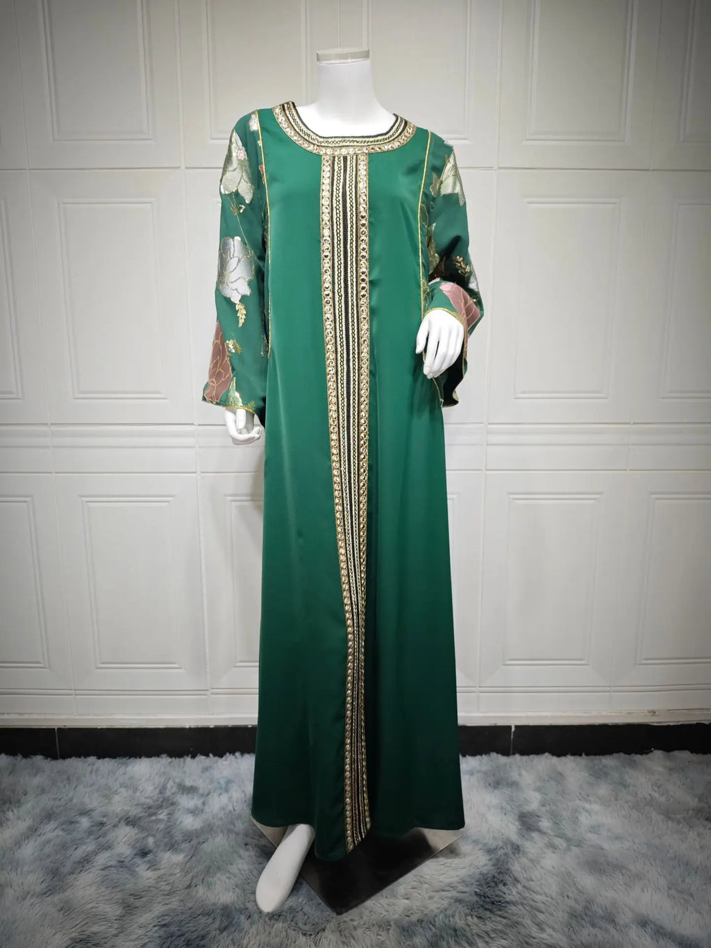 Muslim Women Sequin Embroidery Maxi Dress Dubai Abaya Turkey Kaftan Eid Djellaba Islam Jalabiya Robe Caftan Marocain Femme 2025