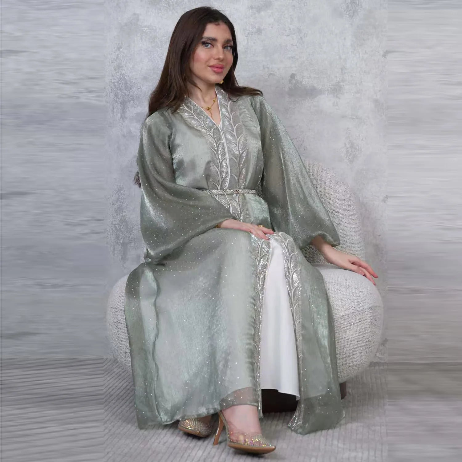 2PCS Muslim Women Dress Dubai Abaya Kaftan Turkey Embroidery Jalabiya African Party Gown Arab Robe Islam Clothing Kebaya Caftan