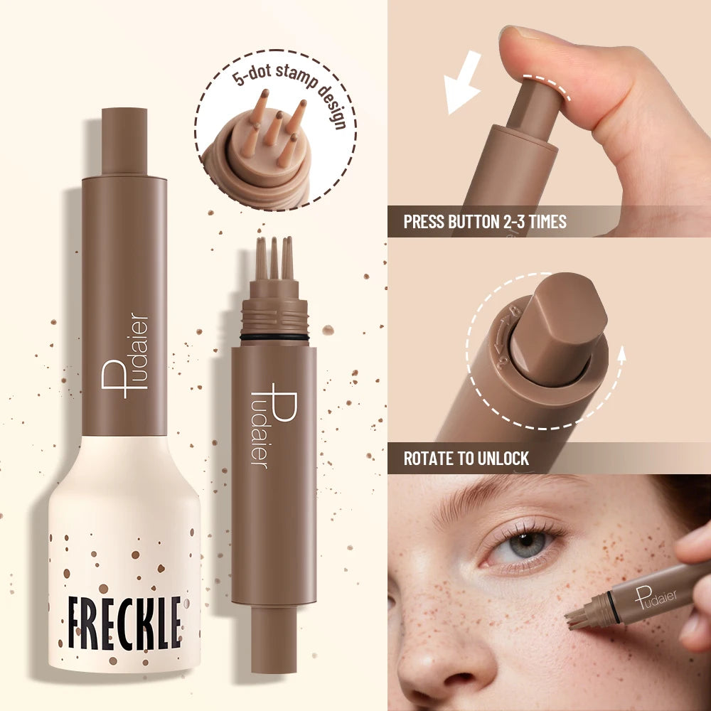 1pc Natural Freckle Stamp Pen, waterproof and sweatproof - quick-drying, natural and delicate freckle makeup, multi-scene use