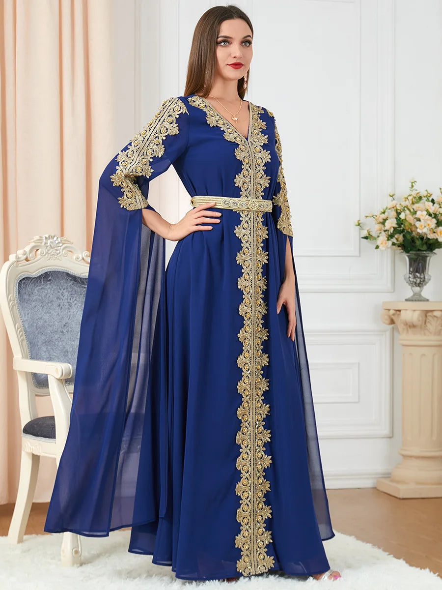 Autumn Morocco Dress Muslim Women Abaya Party Dresses Long Sleeve Abayas Dubai Turkey Islam Kaftan Robe Longue Vestidos Largos