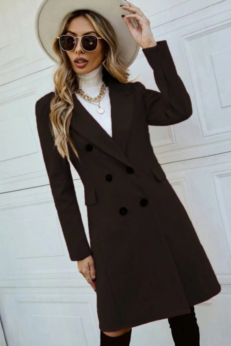 European and American fashion leisure new women's autumn and winter coat fashion slim lapel style slimming long sleeve Hanfu woo