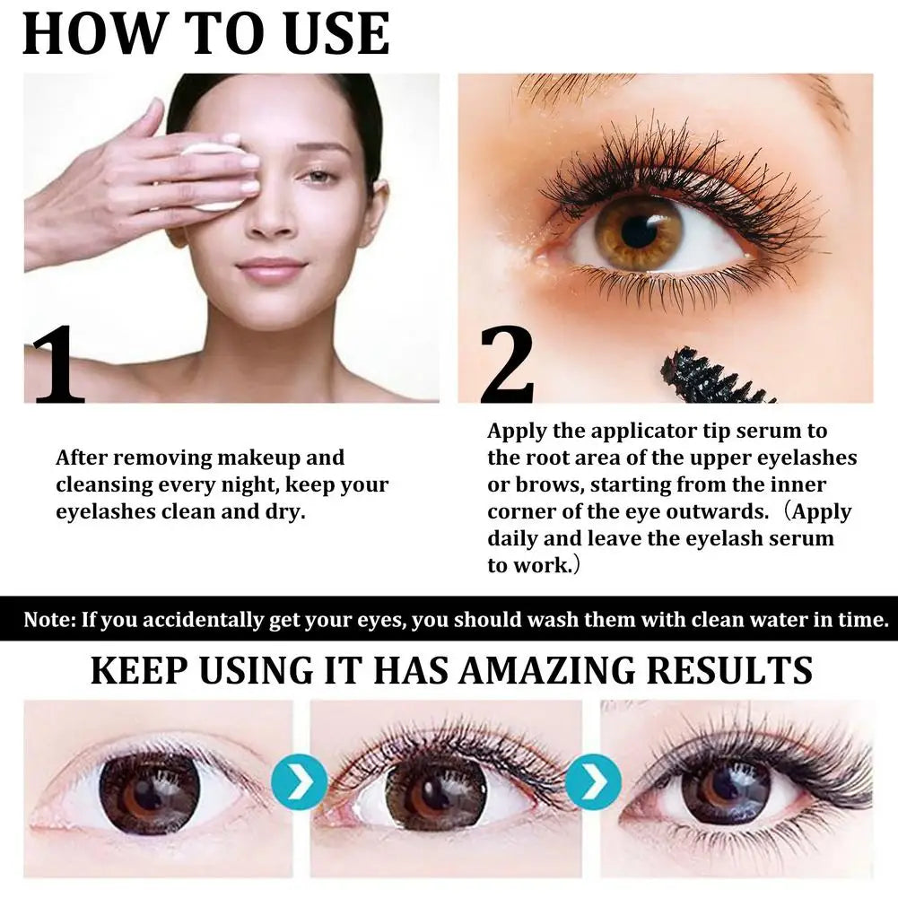 Eyelash Fast Grow Serum Lengthen Thicken Natural Curl Enlargement Voluminous Eyelash Enhancer Serum Eyebrows Thicker