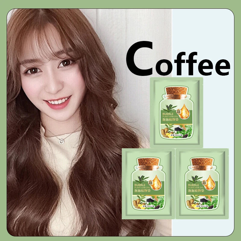 Pure Natural Herbal Hair Dye Shampoo 5 Minutes Change Hair Color Non-irritating Repair Gray White Fashion Hair Care Women Men