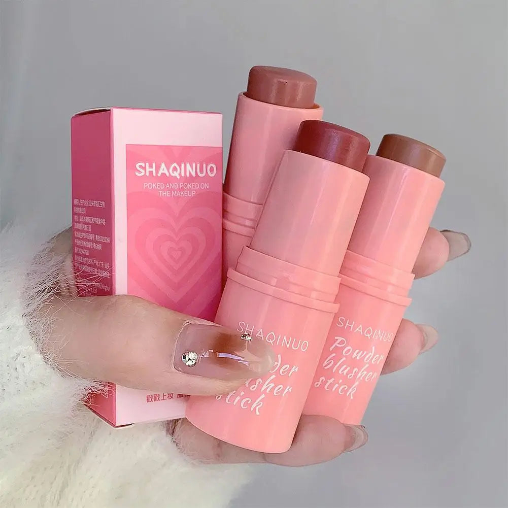 3-in-1Blush Stick Lasting Brightens Facial Cheek Stick Moisturizing Flash Lip Gloss Makeup Lip Gloss Face Rouge