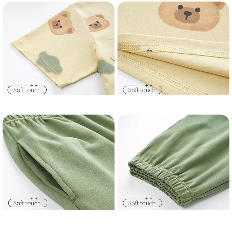 Female Summer Pijamas Short Women Cotton Pajamas Sleeve Shorts Nightwear Sweet Sleepwear Cartoon Pyjamas Woman Home Suit