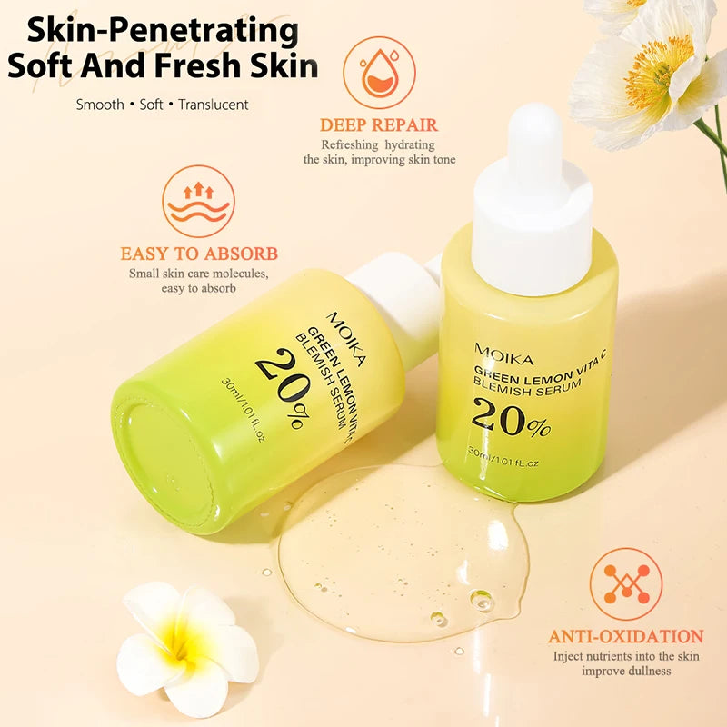 "1Pc MOIKA Skincare Vita C Serum 20% Niacinamide & Vc For Brightening & Dark Spots For People With Dull Loose Skin