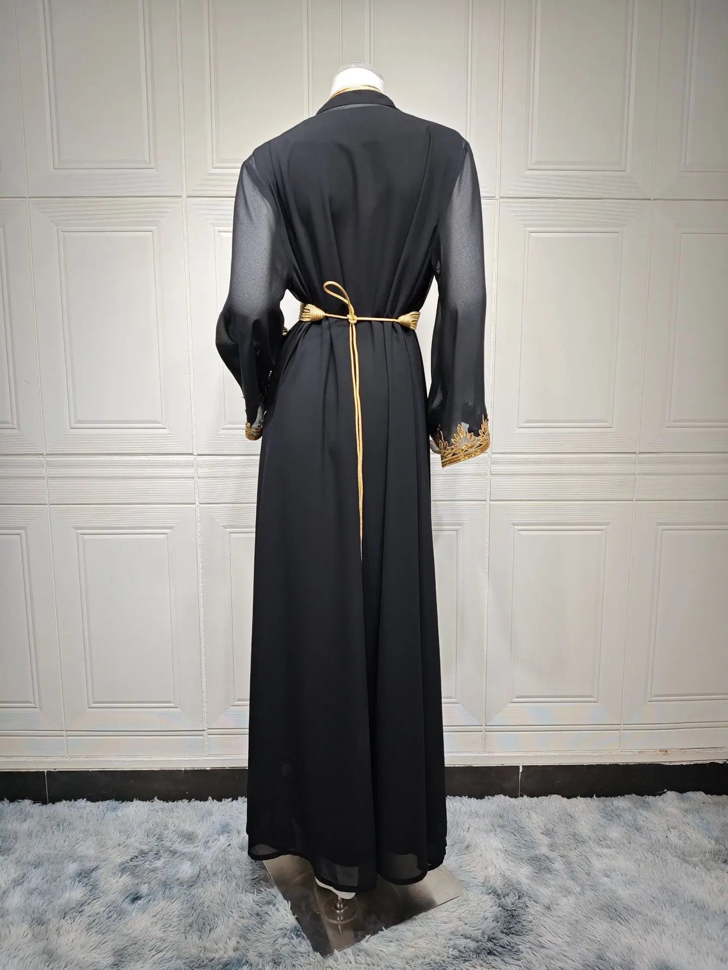 Dress Suit Women Eid Muslim Abaya Party Dresses 2 Piece Sets Embroidery Sashes Ramadan Dubai Kaftan Vestidos Jalabiya Long Robe