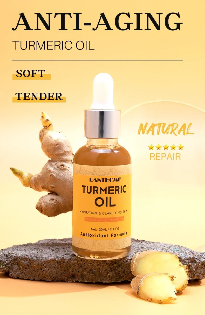 Turmeric Oil Anti Aging Reduce Wrinkles Fine Lines Moisturizer Facial Serum Bright Skin Care for Women Men Skin Care Products