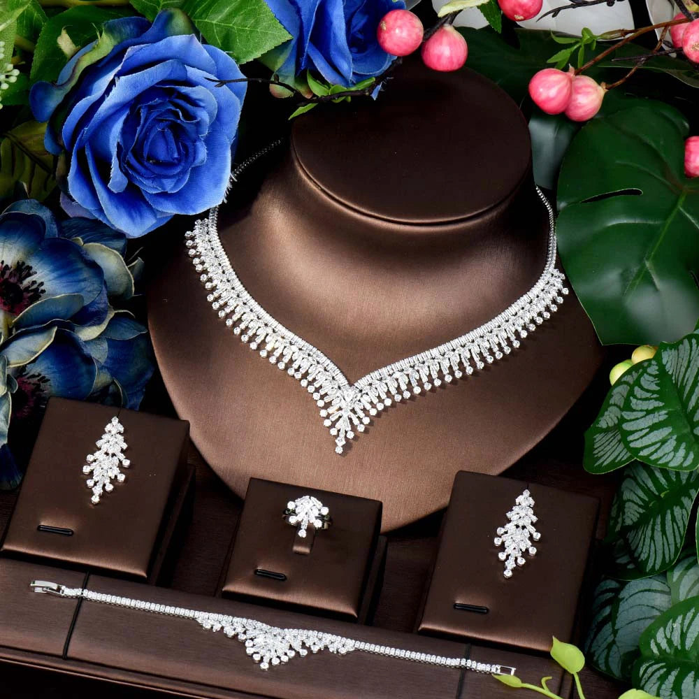 Simple and generous all occasions versatile accessories necklace earrings bracelet wedding party dresses women's sets M-11
