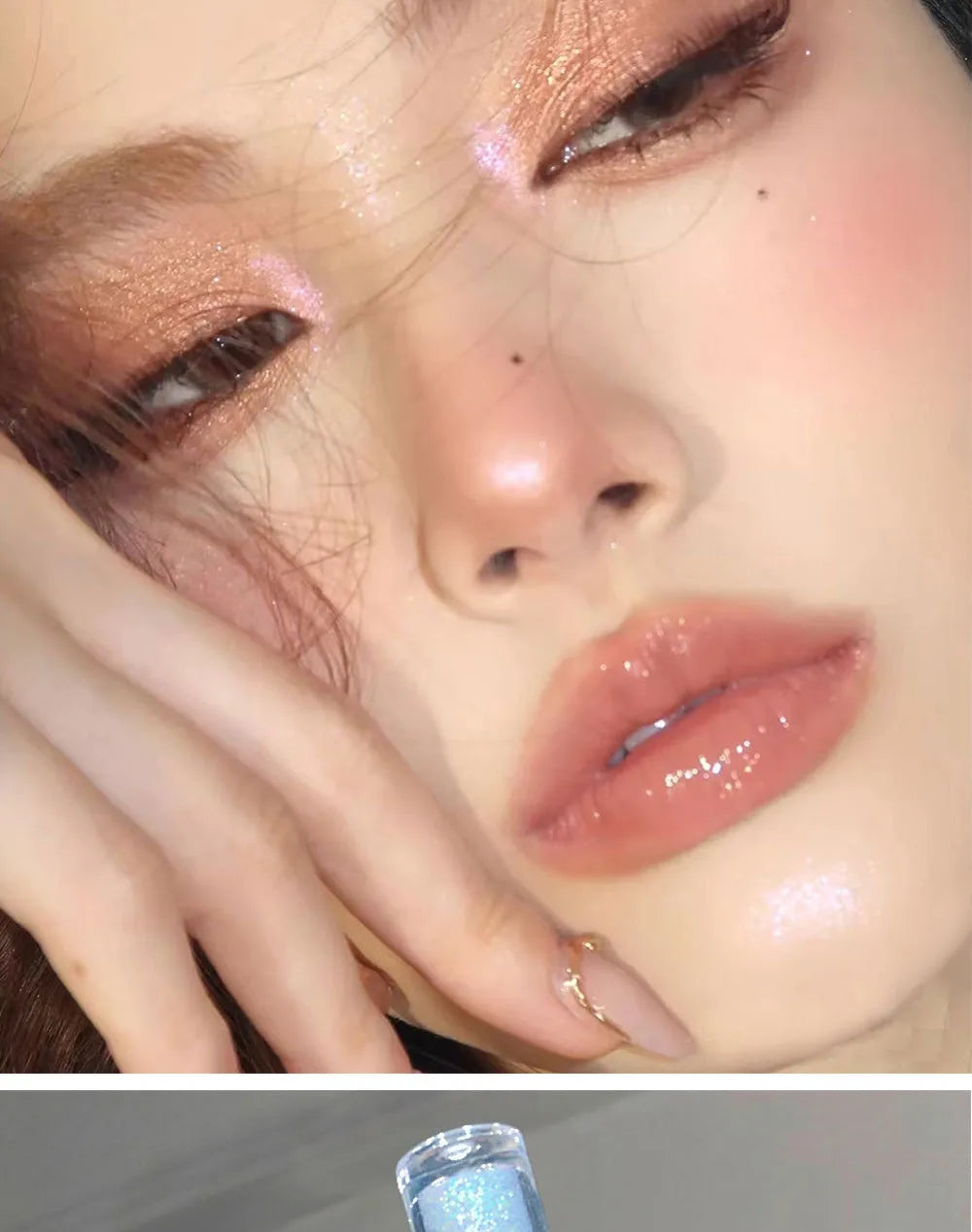 6 Colors Glitter Liquid Eyeshadow Waterproof Pearlescent Shiny Eye Shadow Highlighter Sequins Lying Silkworm Makeup Beauty Tool