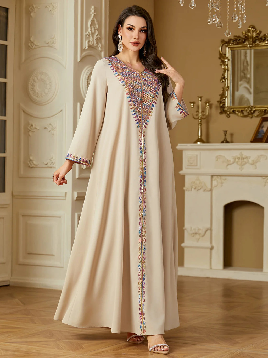 Eid Dress for Women Abaya Embroidery Party Long Dresses Muslim Caftan Robe Jalabiya Ramadan  Dubai Kaftan 2025 Vestidos Largos