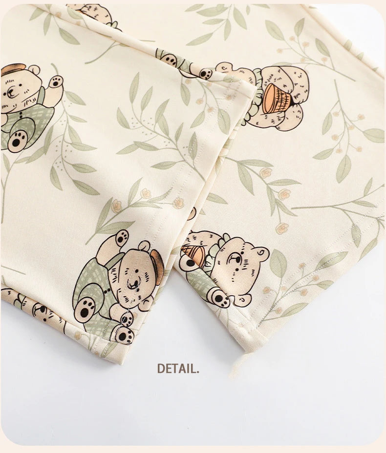 Summer Thin Short-sleeved Cotton Women's Pajama Set Nightwear Long Pants Womens Pajama Sets Sleepwear Lounge Home Fashion