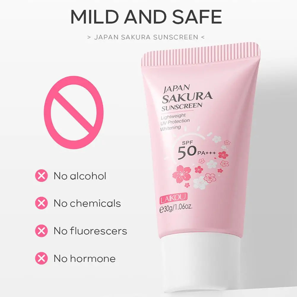 Japan Sakura Sunscreen Cream Protector Facial Sun Block Spf50 Isolation Lotion Cream Cherry Blossom Refreshing Facial Sun Lotion