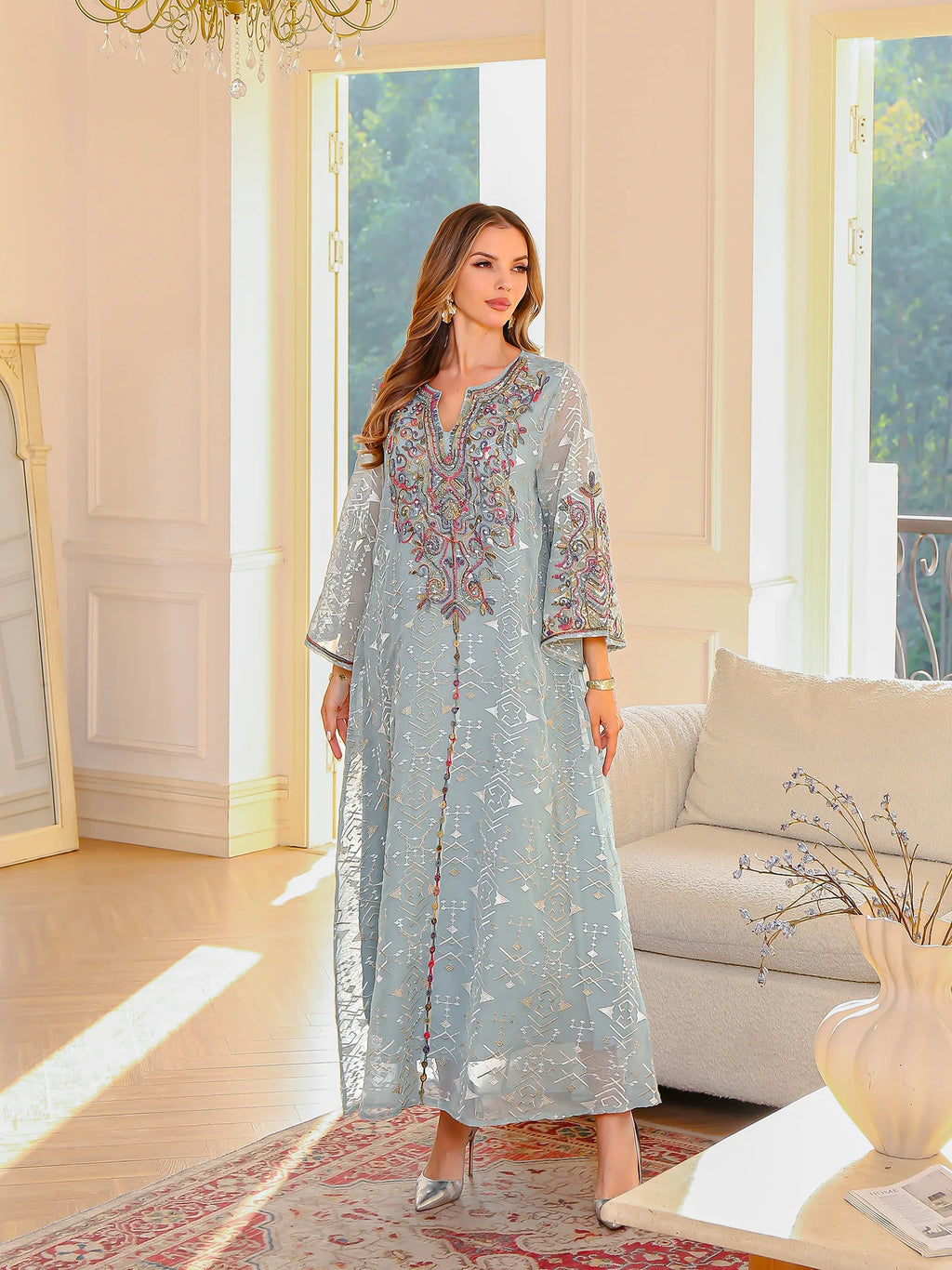 Eid Women Dress Muslim Abaya Dubai Vestidos Largos Party Caftan Jalabiya Ramadan Embroidery Abayas Kaftan Arab Long Robe 2026