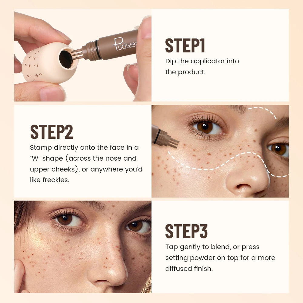 1pc Natural Freckle Stamp Pen, waterproof and sweatproof - quick-drying, natural and delicate freckle makeup, multi-scene use