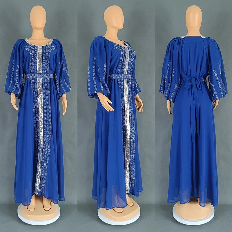 Muslim Dress Muslim Party Evening Dresses for Women Summer Muslim Half Sleeve O-neck Long Maxi Dress Gowns Kaftan Abaya Dubai