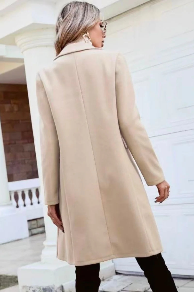 European and American fashion leisure new women's autumn and winter coat fashion slim lapel style slimming long sleeve Hanfu woo