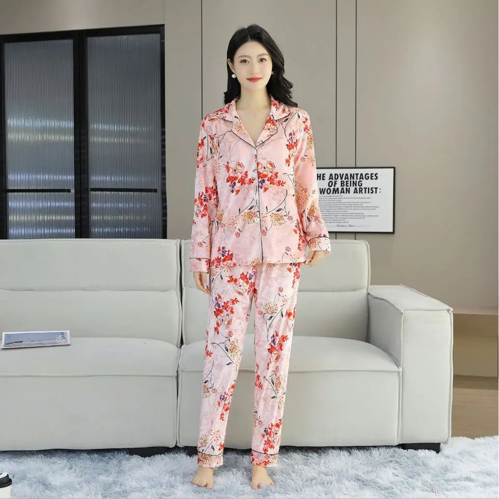 Women Pajama Sets Velvet Pajamas Women's Fall Long-sleeved Set of Women's Senior Fashion Cardigan Models Plus Size Homewear