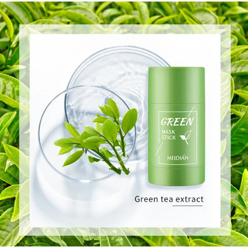 Green Tea Remove Blackhead Solid Mask Dispel Acne Blemish Cleansing Stick Mask Shrink Pores Tighten Whitening Skin Care Products