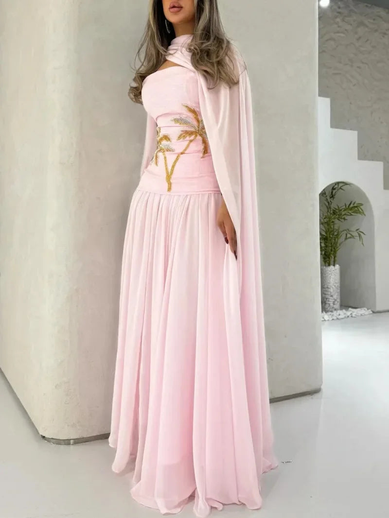 Eid Women Dubai Party Dress Abaya Jalabiya Ramadan Vestidos Largos Beading Chiffon Dresses Arab Long Robe Morocco Kaftan 2026